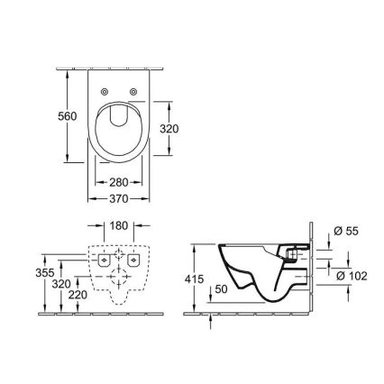 Villeroy & Boch 5614R0AM - SUBWAY 2.0 fali WC kerámia/bézs