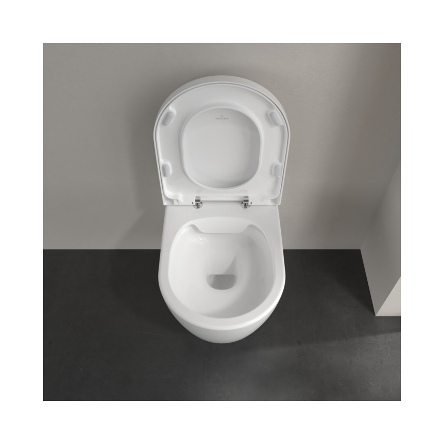 Villeroy & Boch 5656HR01 - Fali WC SoftClose záródású ülőkével AVENTO kerámia/fehér
