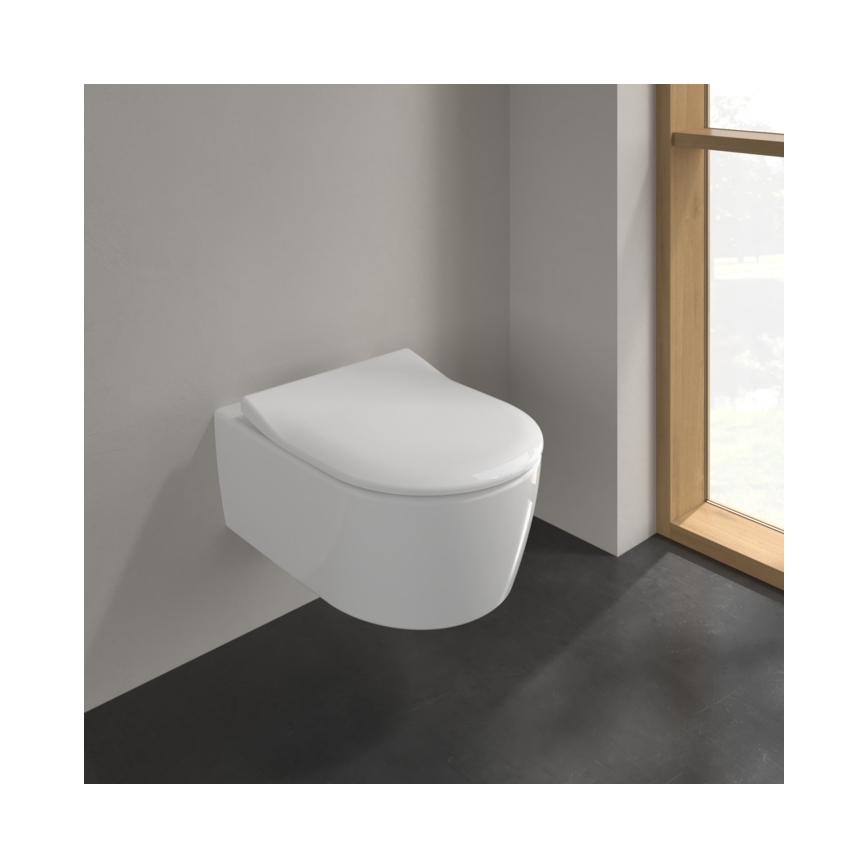 Villeroy & Boch 5656RS01 - AVENTO falra szerelhető WC SoftClose ülőkével, kerámia/fehér