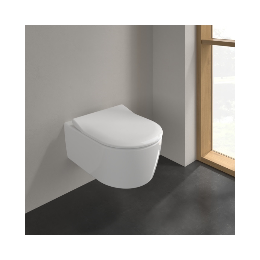 Villeroy & Boch 5656RSR1 - AVENTO falra szerelhető WC, SoftClose ülőkével, kerámia/fehér