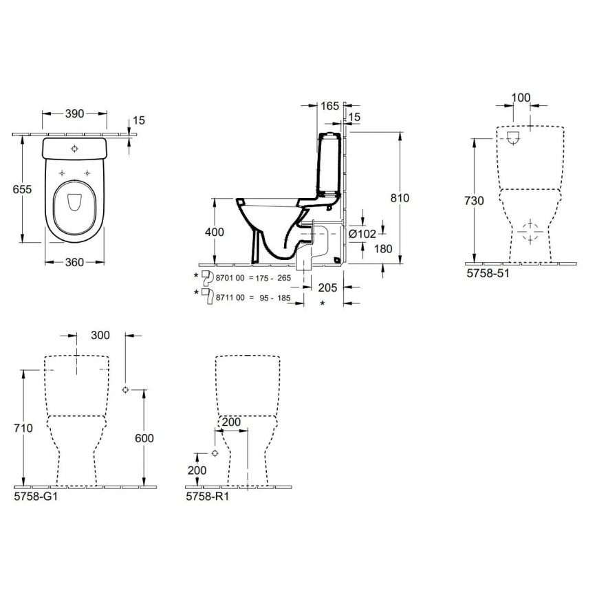 Villeroy & Boch 56581001 - O.NOVO kombi WC kerámia/fehér