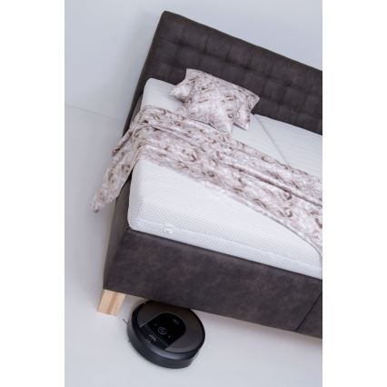 VIOLET kárpitozott ágy matraccal és tárolóval 180×200 cm sötétszürke