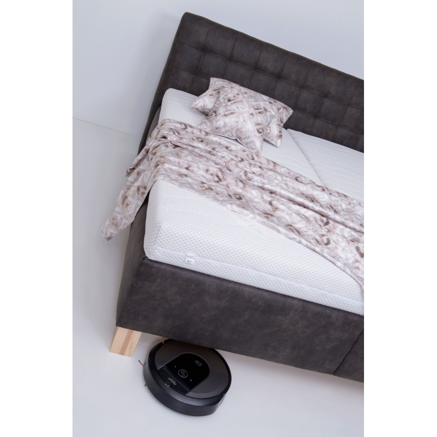 VIOLET kárpitozott ágy tárolóval, matrac nélkül, 160x200 cm, sötétszürke