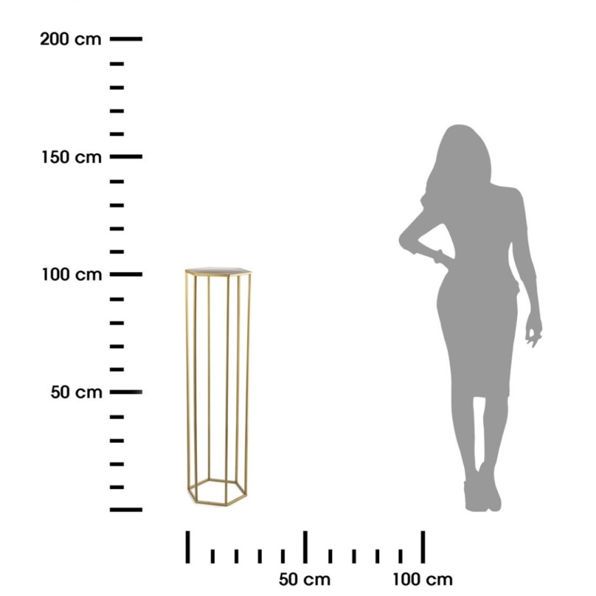 Virágállvány 100x24 cm arany színben