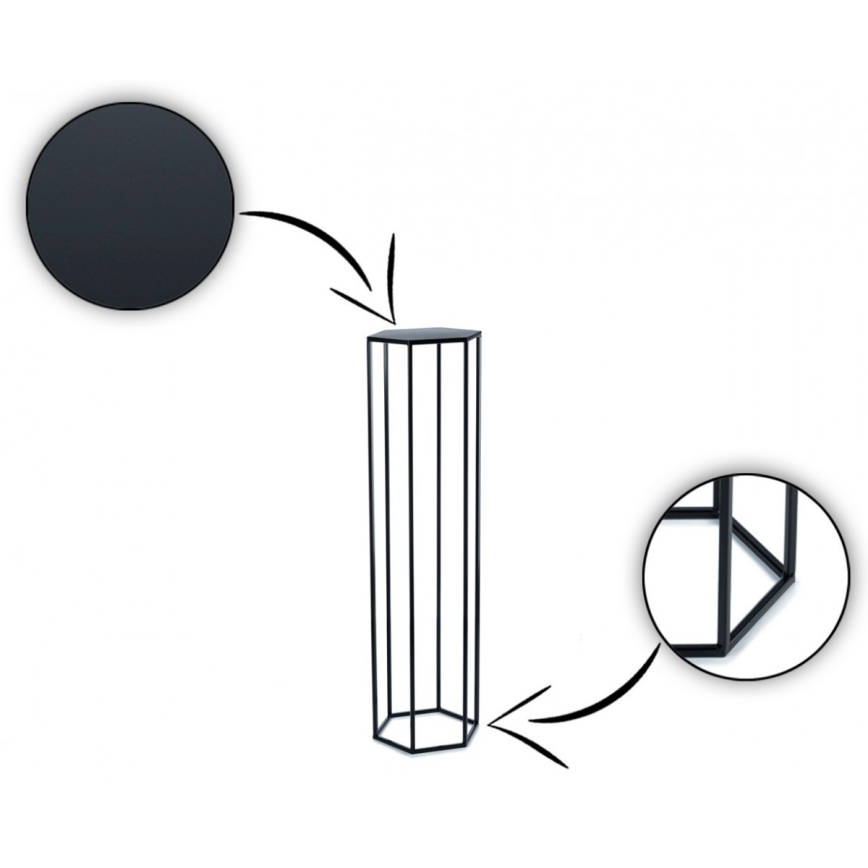 Virágállvány 100x24 cm fekete