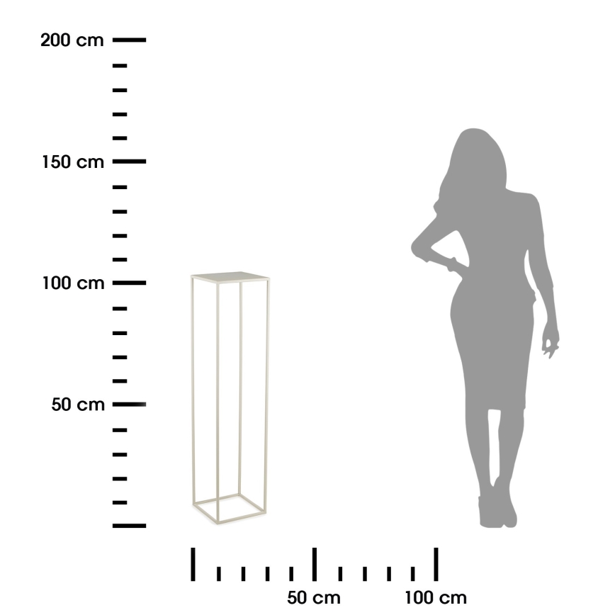 Virágállvány 100x24 cm krémes