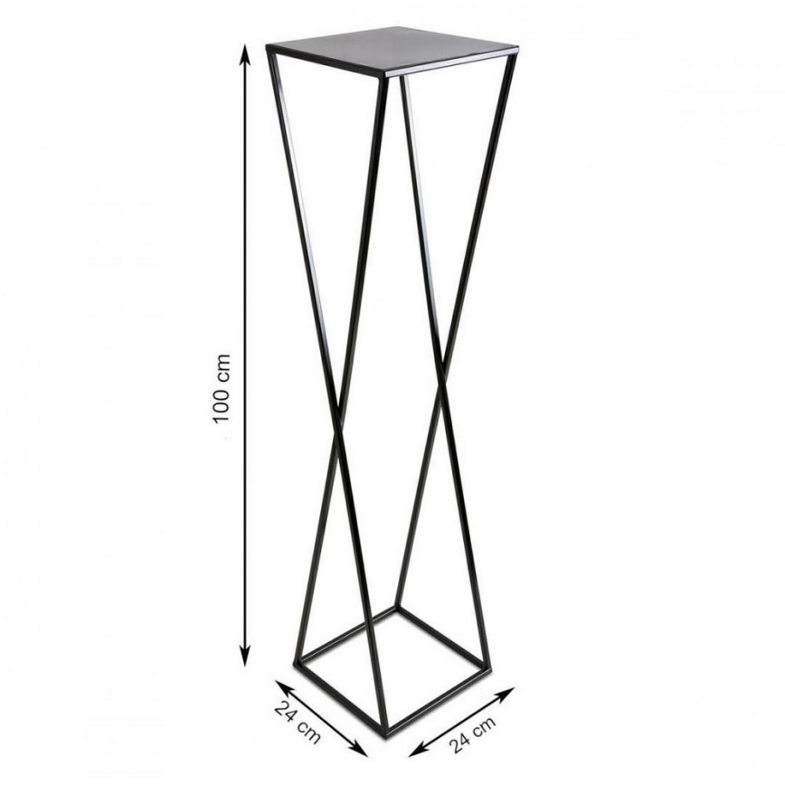 Virágállvány 100x24 fekete