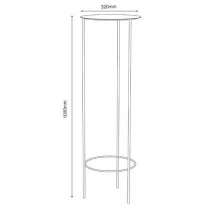 Virágállvány 100x32 cm fekete