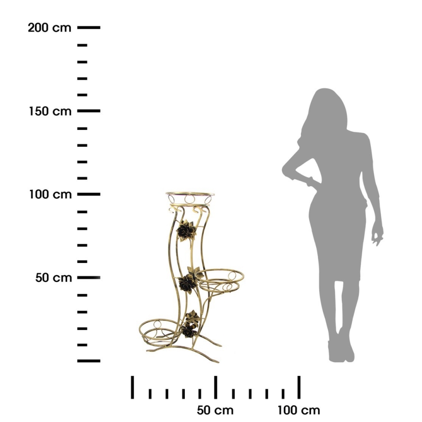 Virágállvány 100x70 cm arany