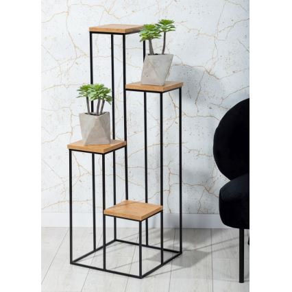 Virágállvány 110x40 cm fekete/barna