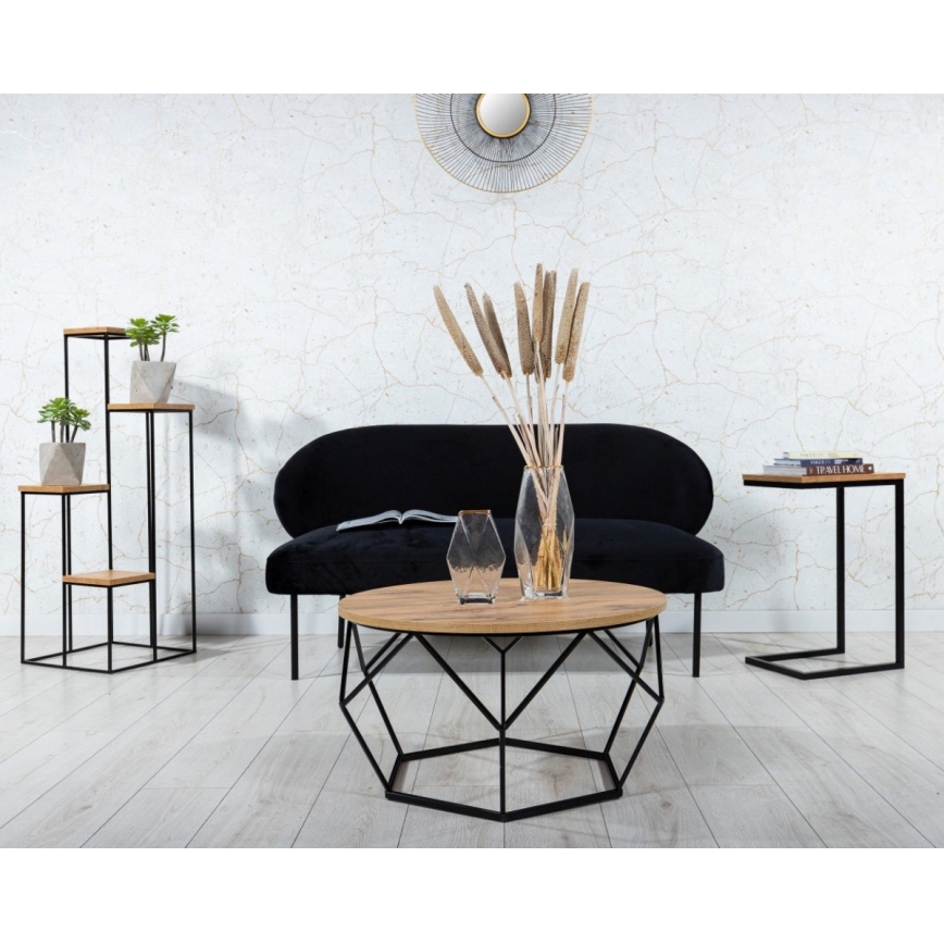 Virágállvány 110x40 cm fekete/barna