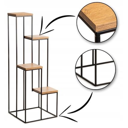 Virágállvány 110x40 cm fekete/barna