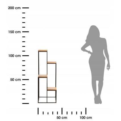 Virágállvány 110x40 cm fekete/barna