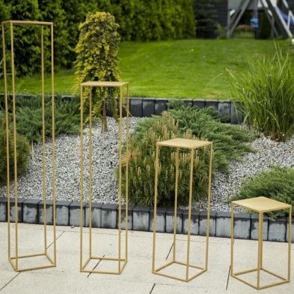 Virágállvány 130x24 cm arany színben