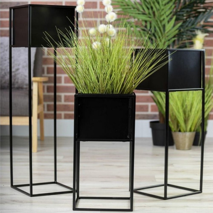 Virágállvány 50x24 cm fekete