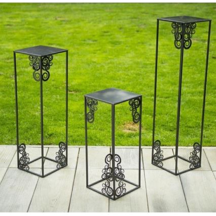 Virágállvány 60x24 cm fekete