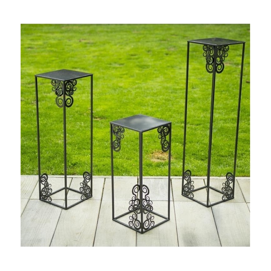 Virágállvány 60x24 cm fekete