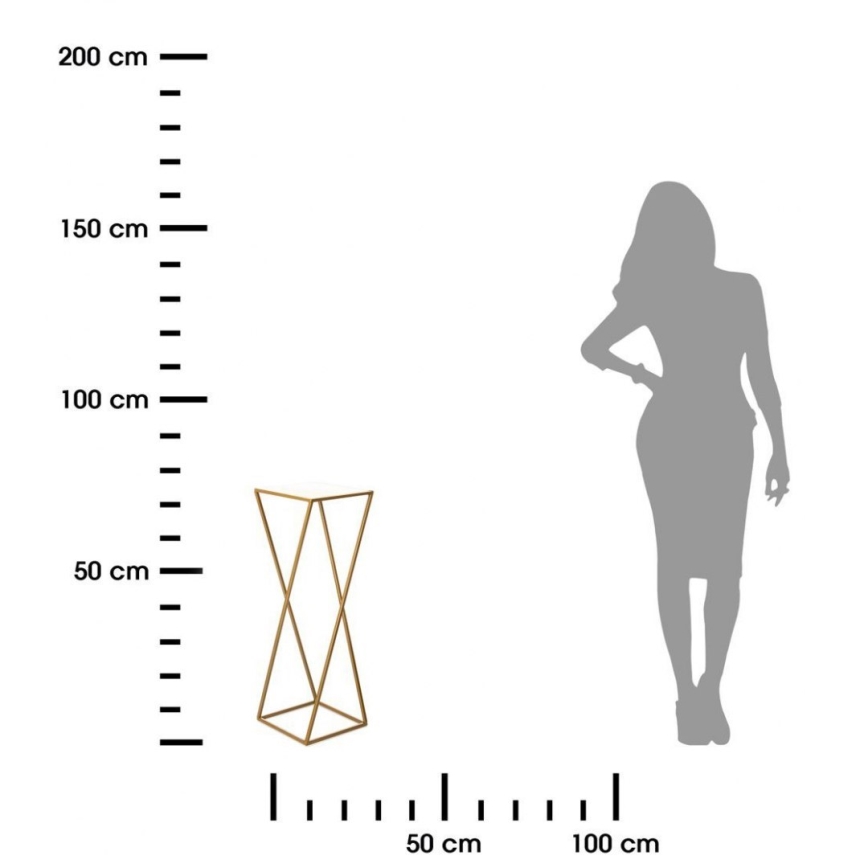 Virágállvány 70x24 cm arany színben