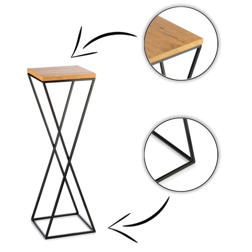 Virágállvány 70x24 cm fekete/barna