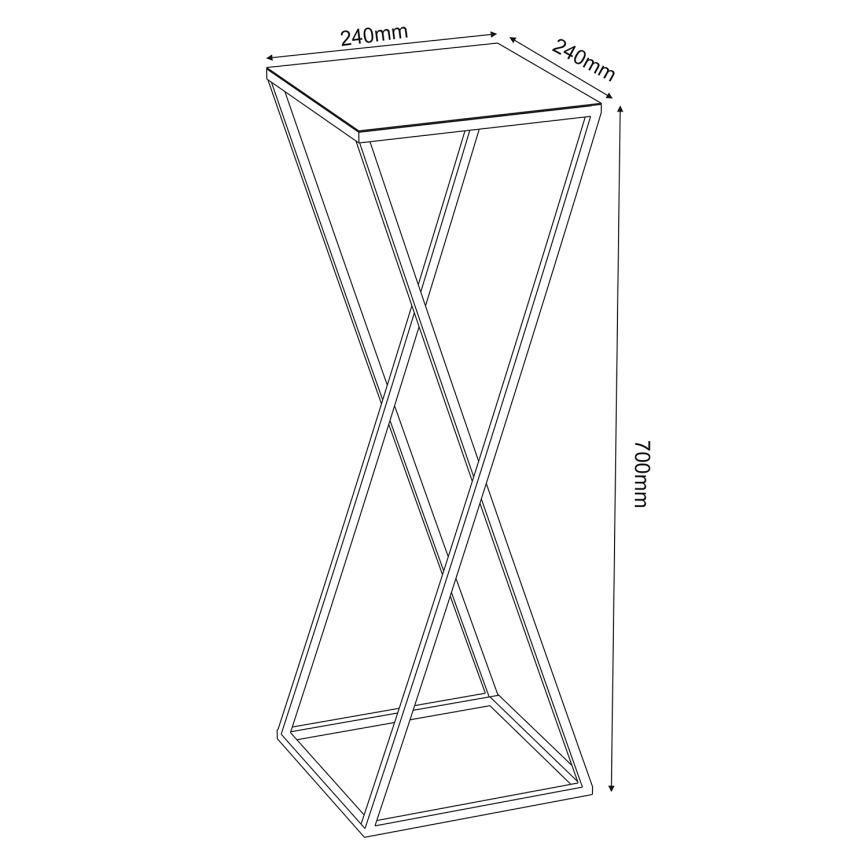 Virágállvány 70x24 cm fekete