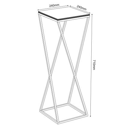 Virágállvány 70x24 cm fekete