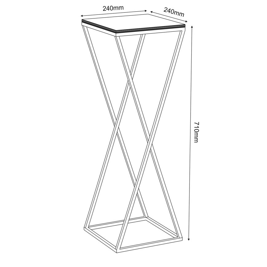 Virágállvány 70x24 cm fekete