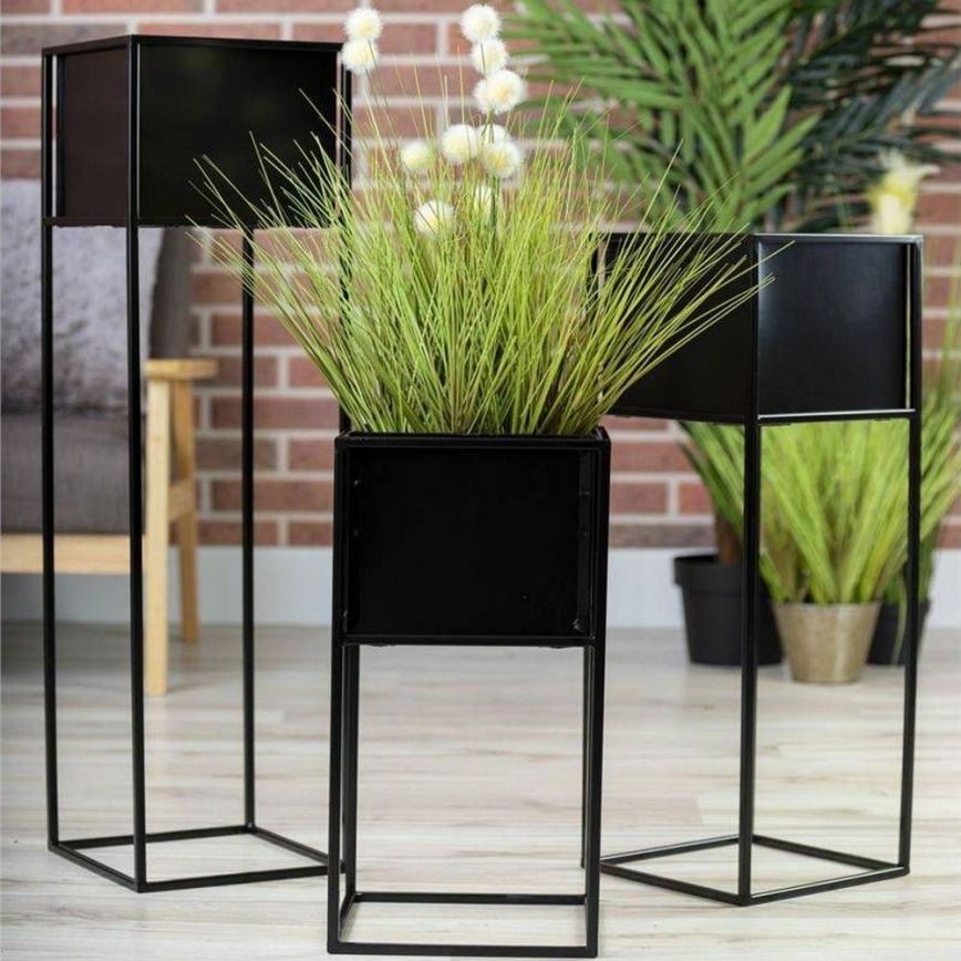 Virágállvány 70x24 cm fekete