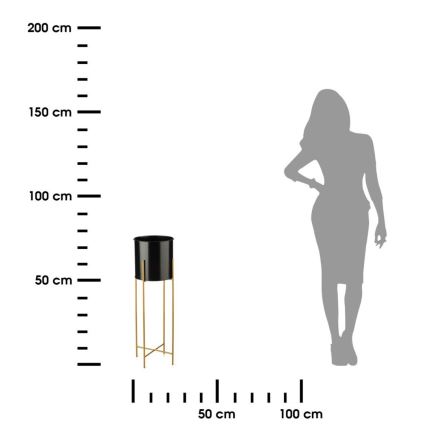Virágállvány 75x17 cm fekete/arany