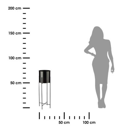 Virágállvány 75x17 cm fekete