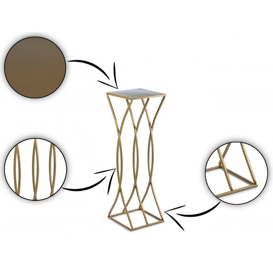 Virágállvány 75x23 cm arany színben