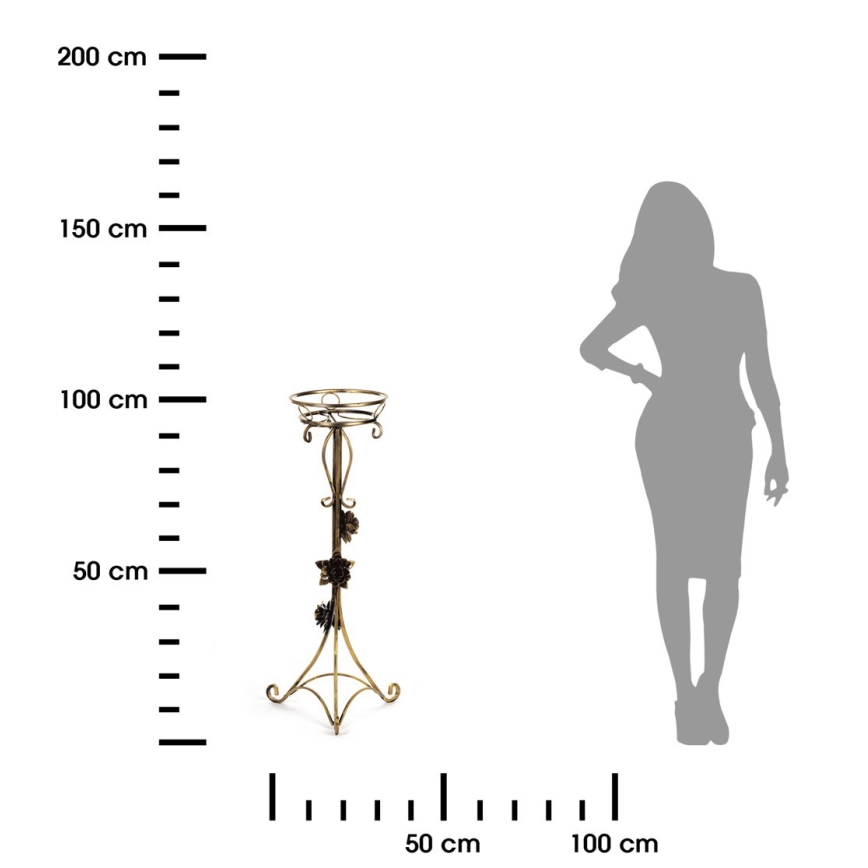 Virágállvány 95x38 cm arany