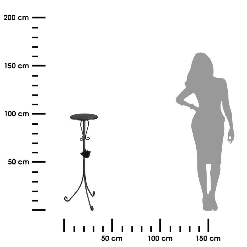 Virágállvány 95x39 cm fekete