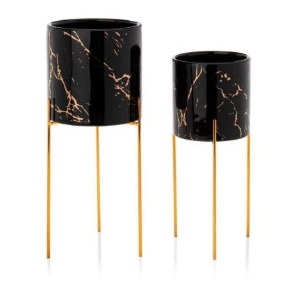 Virágállvány NILA 28x11 cm fekete/arany