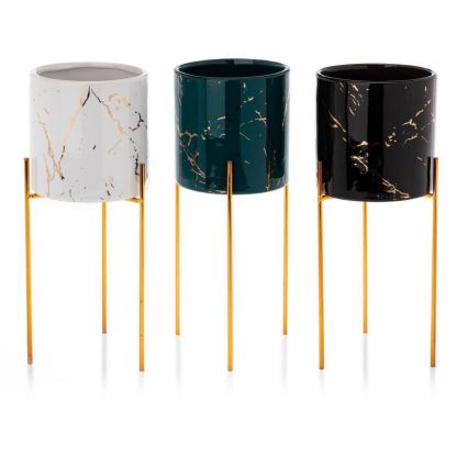 Virágállvány NILA 28x11 cm fekete/arany