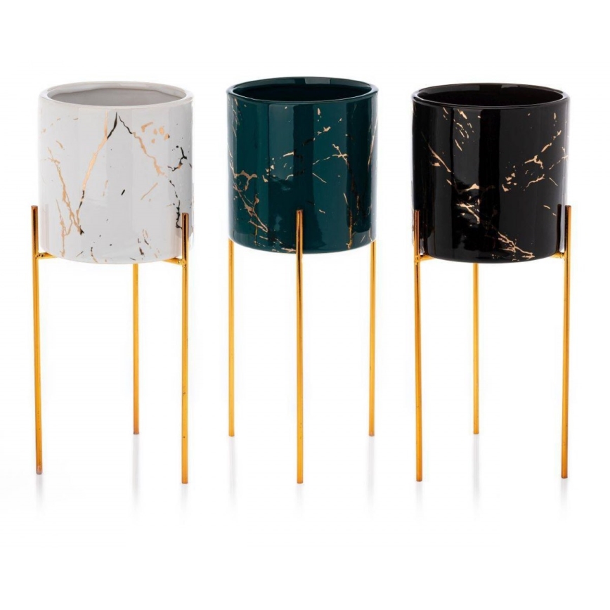 Virágállvány NILA 28x11 cm fekete/arany