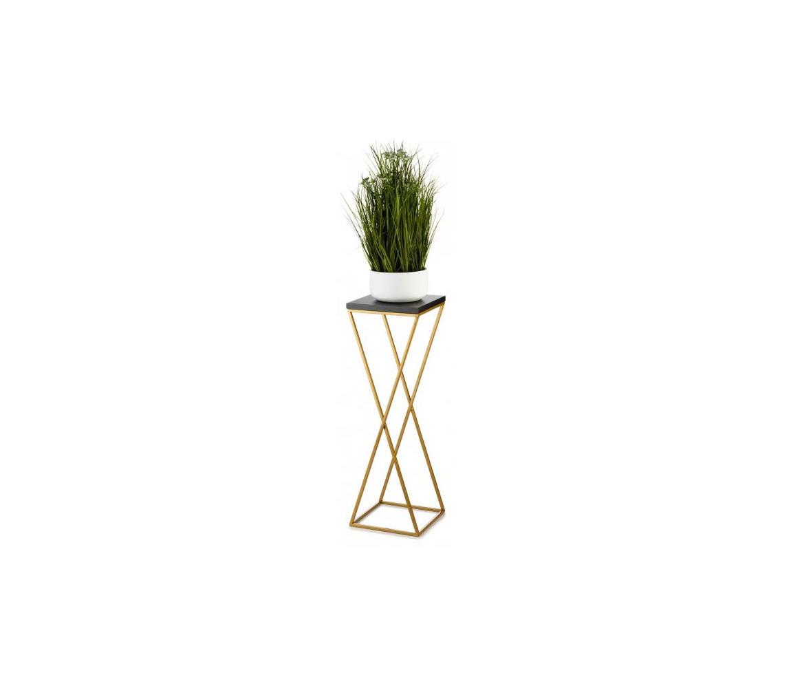HowHomely Virágtartó LOFT 70x24 cm arany/fekete