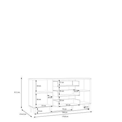 VIRO fiókos komód barna/bézs