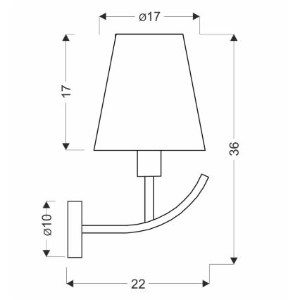 VITORIA fali lámpa 1xE14/40W/230V sárga/sárgaréz