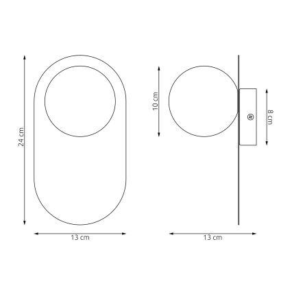 VIVA falilámpa 1xG9/8W/230V fehér