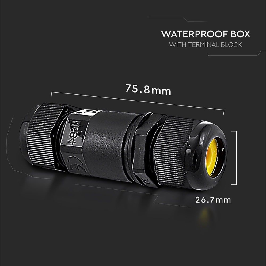 Vízálló csatlakozó IP68 fekete