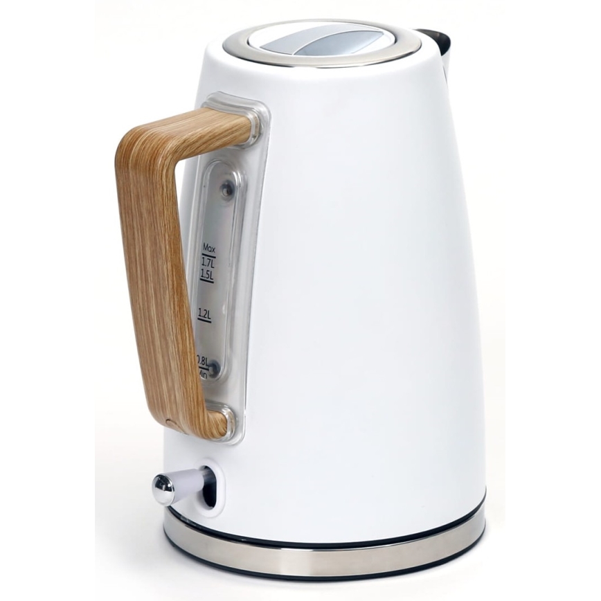 Vízforraló 1,7 l 2400W/230V rozsdamentes acél/fehér