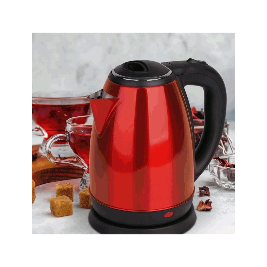 Vízforraló 1,8 l 1500W/230V rozsdamentes piros