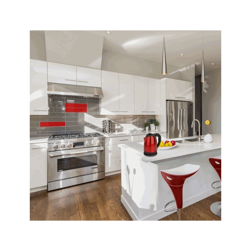 Vízforraló 1,8 l 1500W/230V rozsdamentes piros