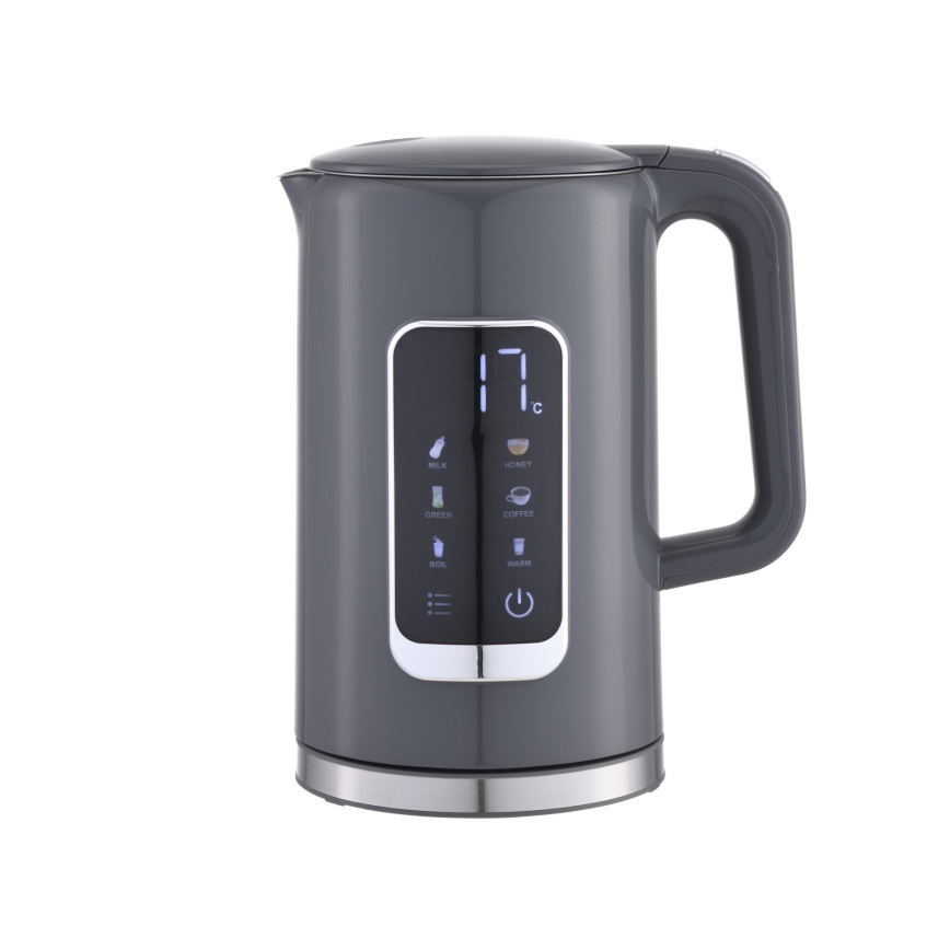 Vízforraló LCD kijelzővel 1,7 l 2200W/230V szürke + travel csésze 450 ml