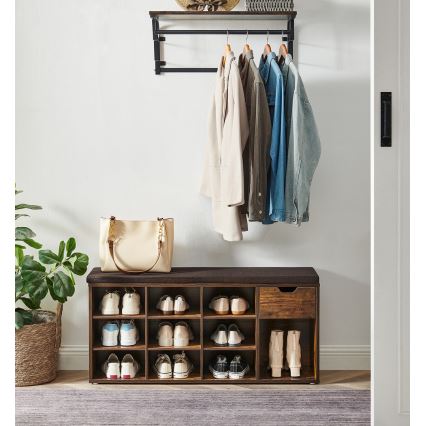 VOREN cipőtároló barna/fekete