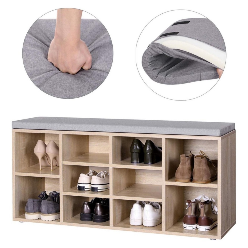 VOREN cipőtároló barna/szürke