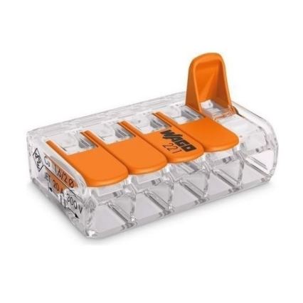 WAGO 221-415 - Csatlakozó terminál COMPACT 5x4 450V narancssárga