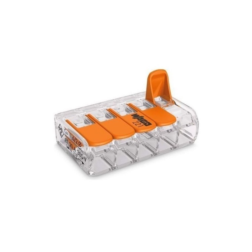 WAGO 221-415 - Csatlakozó terminál COMPACT 5x4 450V narancssárga