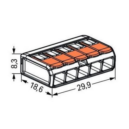 WAGO 221-415 - Csatlakozó terminál COMPACT 5x4 450V narancssárga