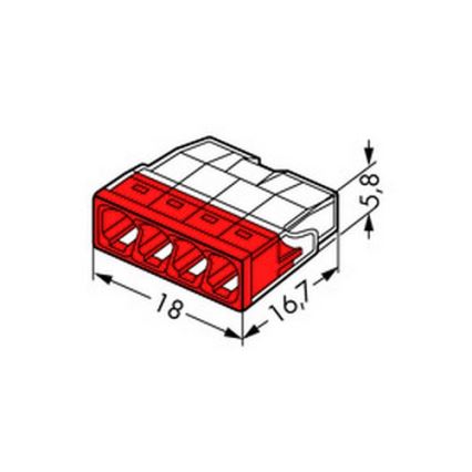 WAGO 2273-204 - Csatlakozódoboz terminál COMPACT 4x2,5 450V piros
